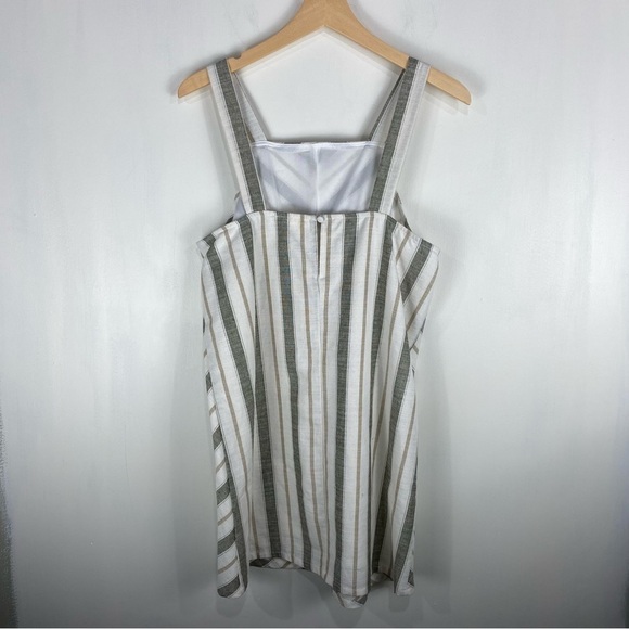 Altar'd State Layla Linen Chevron Striped Sleeveless Mini Sun Dress Size Medium - Picture 4 of 5